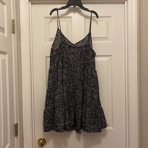 black speckled tank top tiered dress